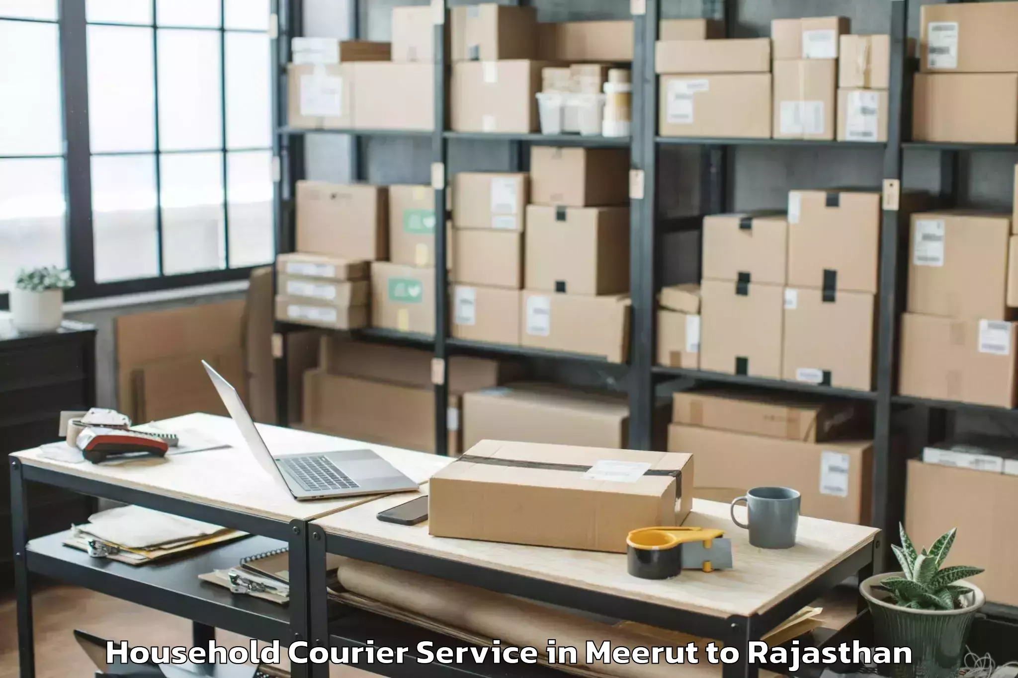 Easy Meerut to Peepalkhoont Household Courier Booking